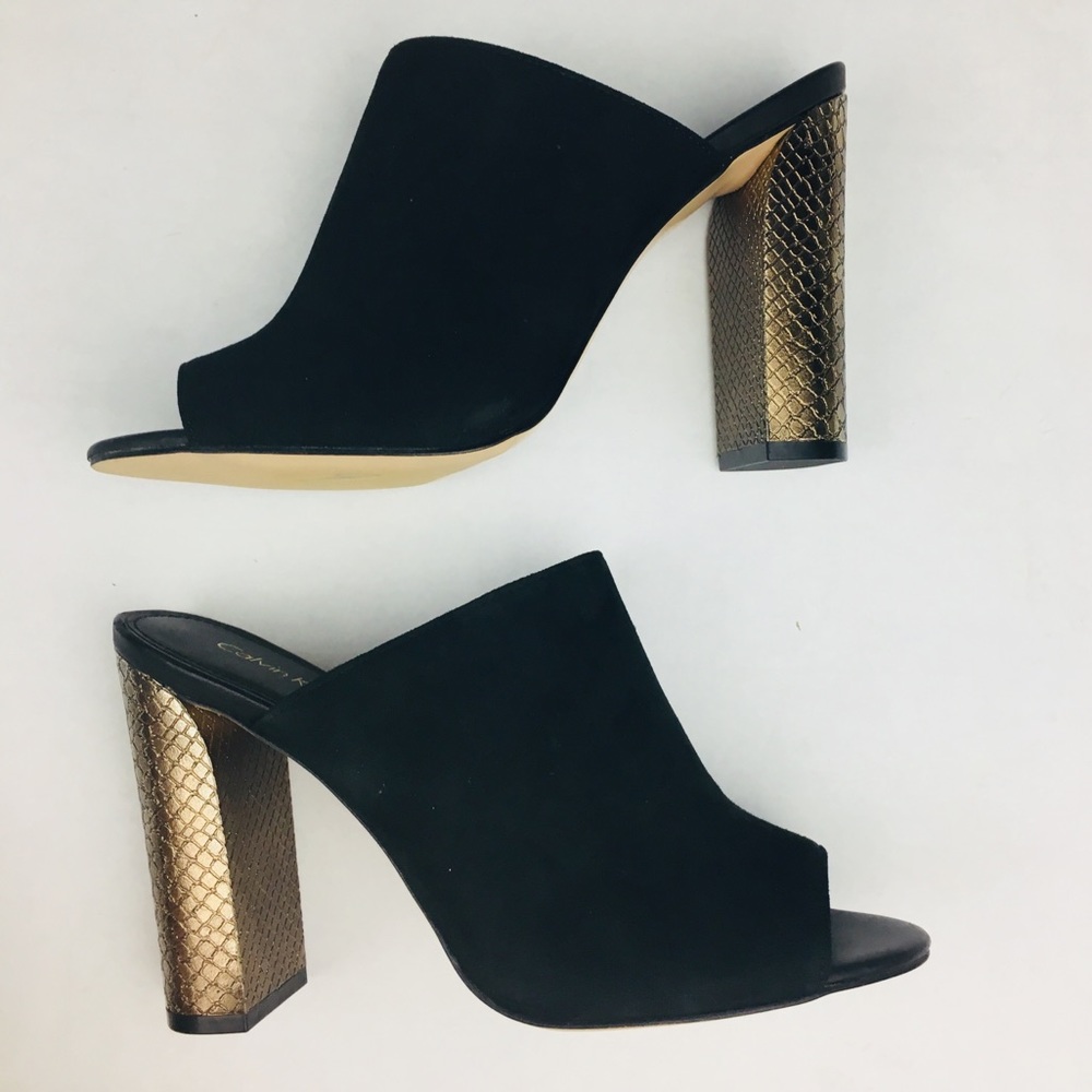 NWOB Calvin Klein Gold Snake Heel- Janica size 9.5 (fits like a 8.5/9)